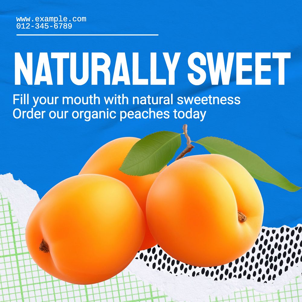 Naturally sweet Instagram post template, editable text