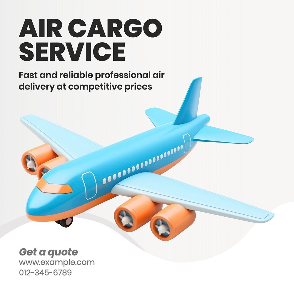 Air cargo service Instagram post template, editable text