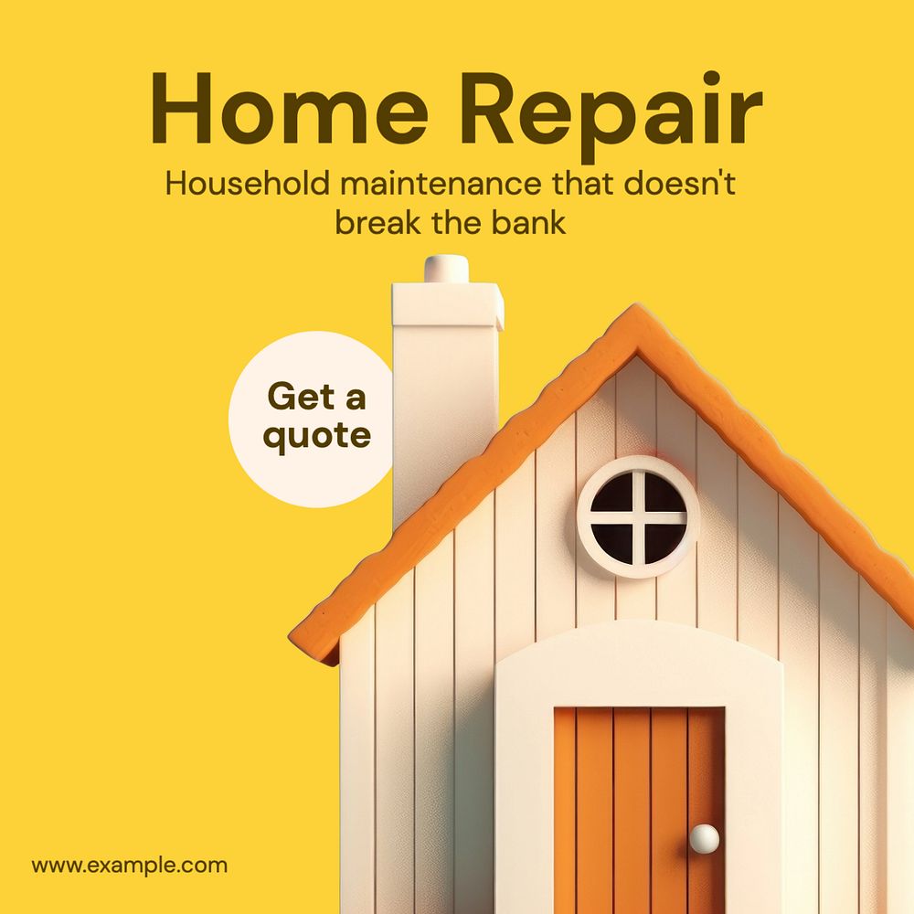 Home repair Instagram post template, editable text