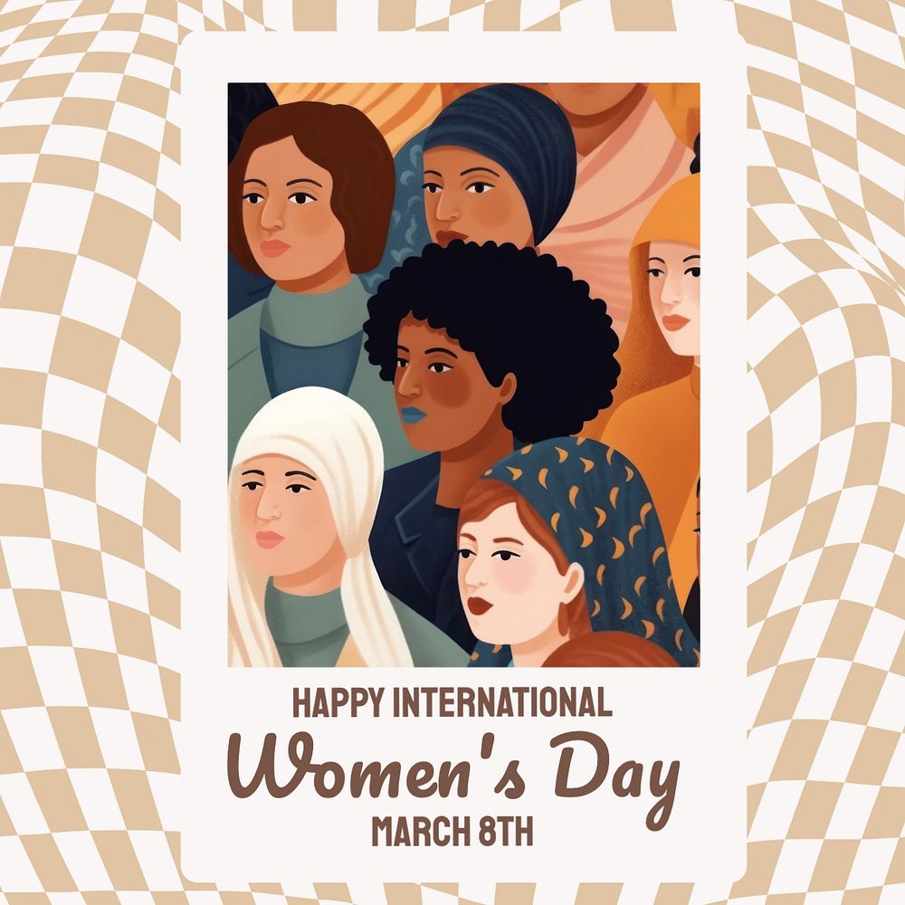 Women's day Instagram post template, editable text