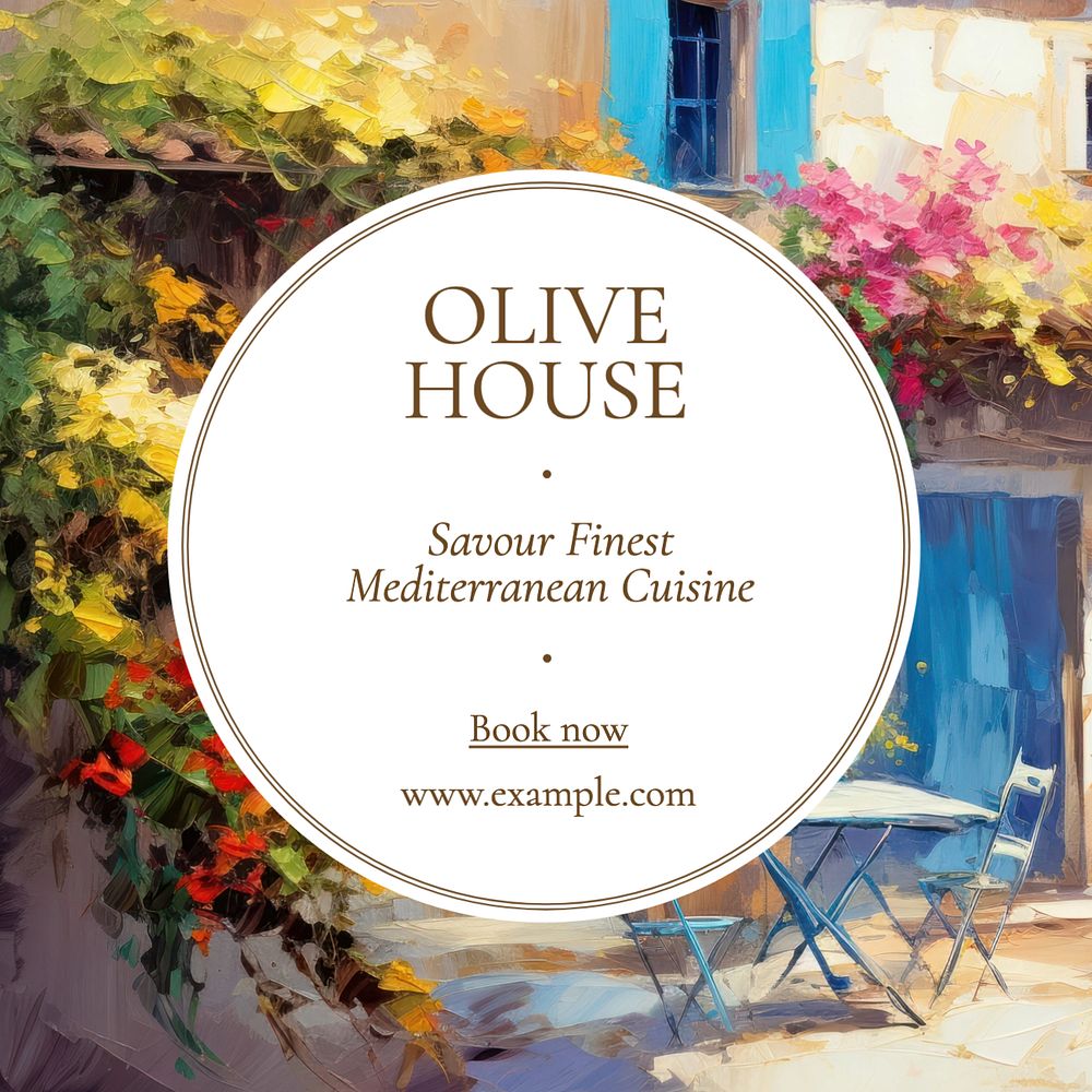 Olive house Instagram post template, editable text