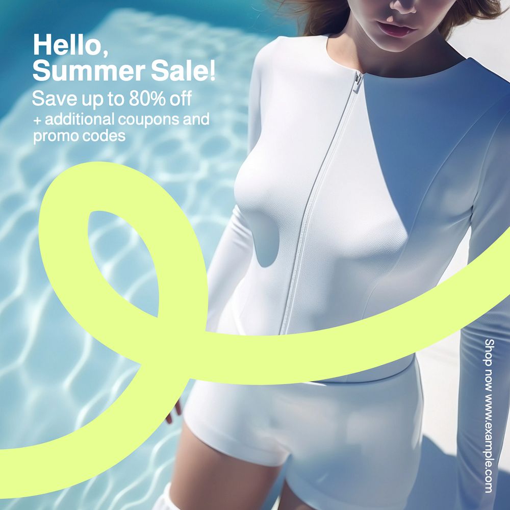 Summer sale Instagram post template, editable text