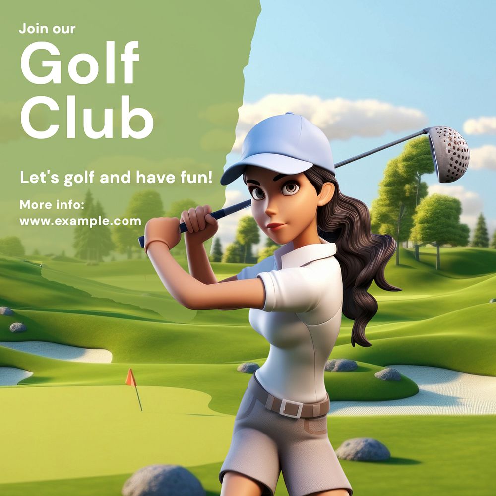 Golf club Instagram post template, editable text