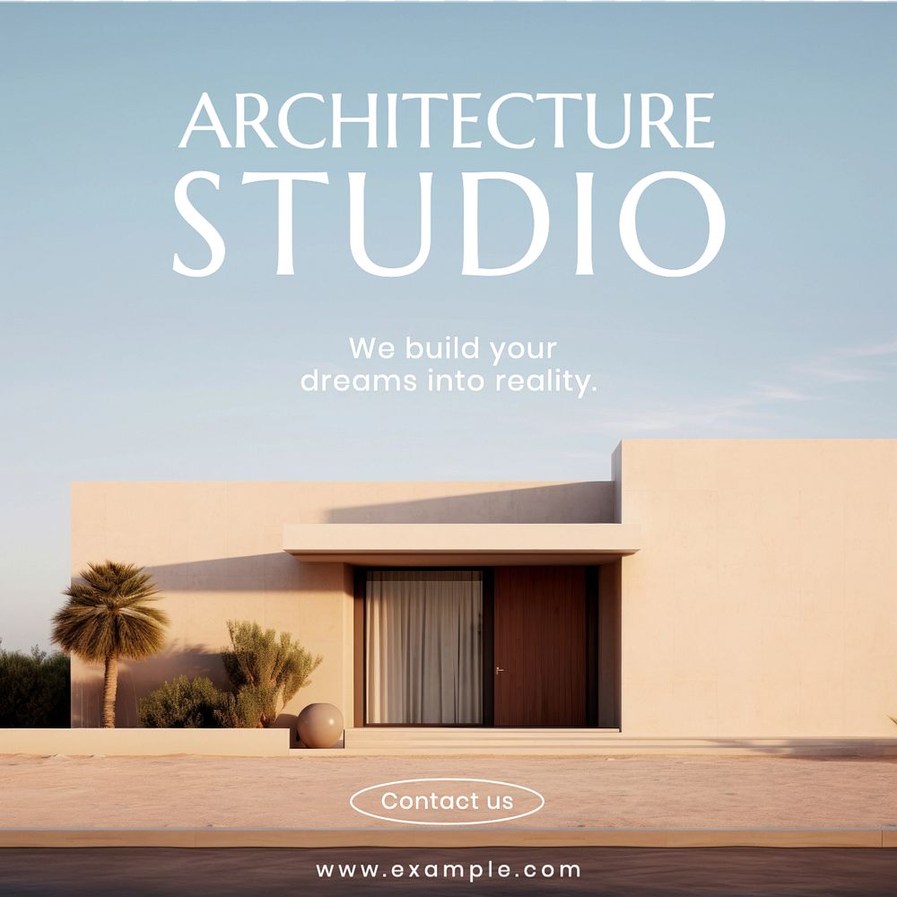 Architecture studio Instagram post template, editable text