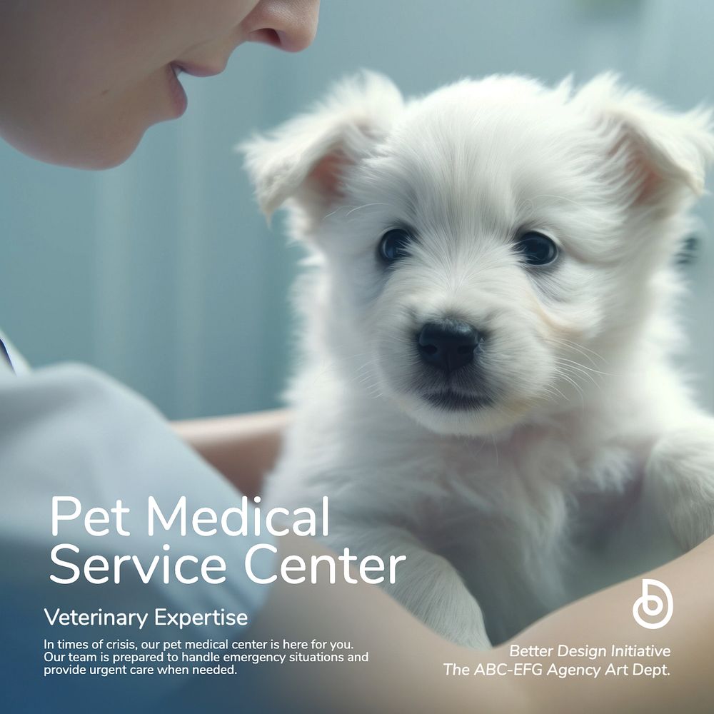 Pet medical service Instagram post template, editable text