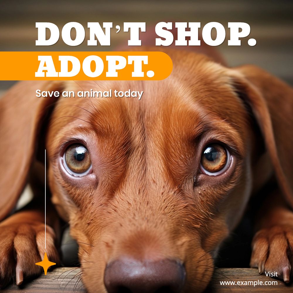 Animal adoption Instagram post template, editable text