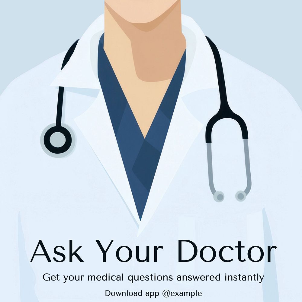 Ask your doctor Instagram post template, editable text