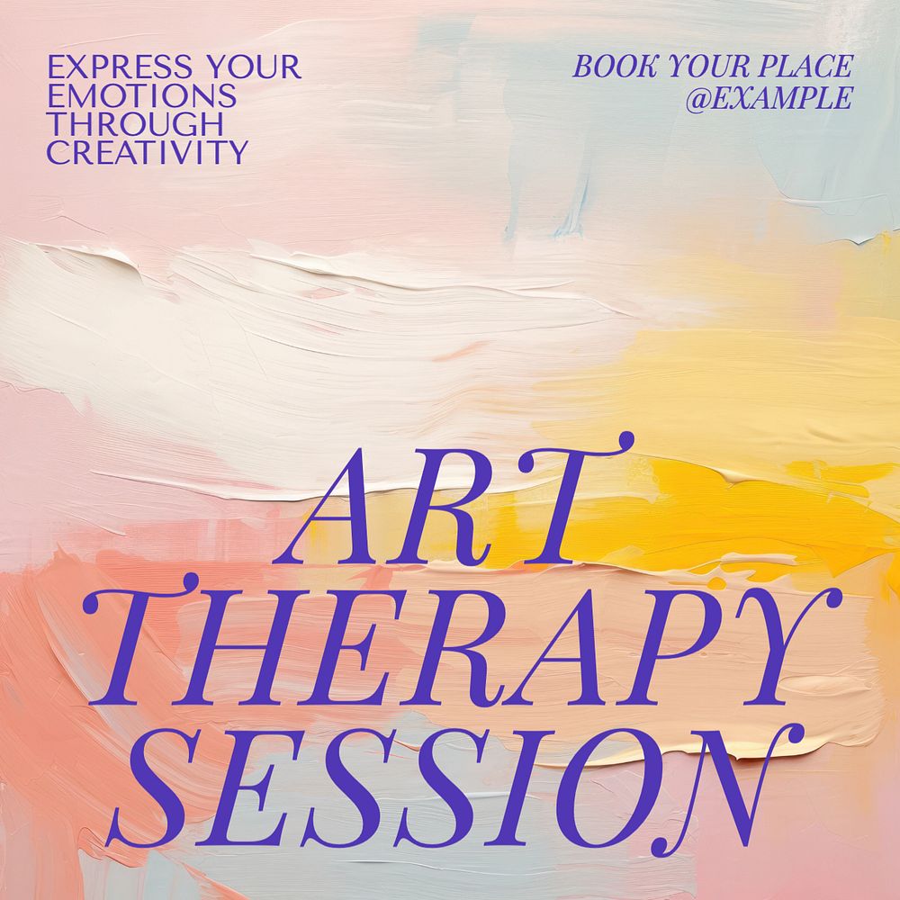 Art therapy session Instagram post template, editable text