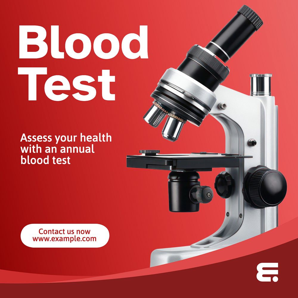 Blood test Instagram post template, editable text