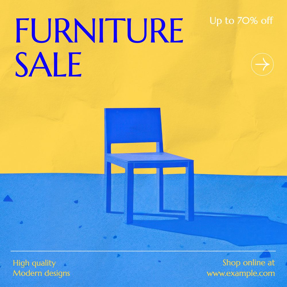 Furniture sale Instagram post template, editable text