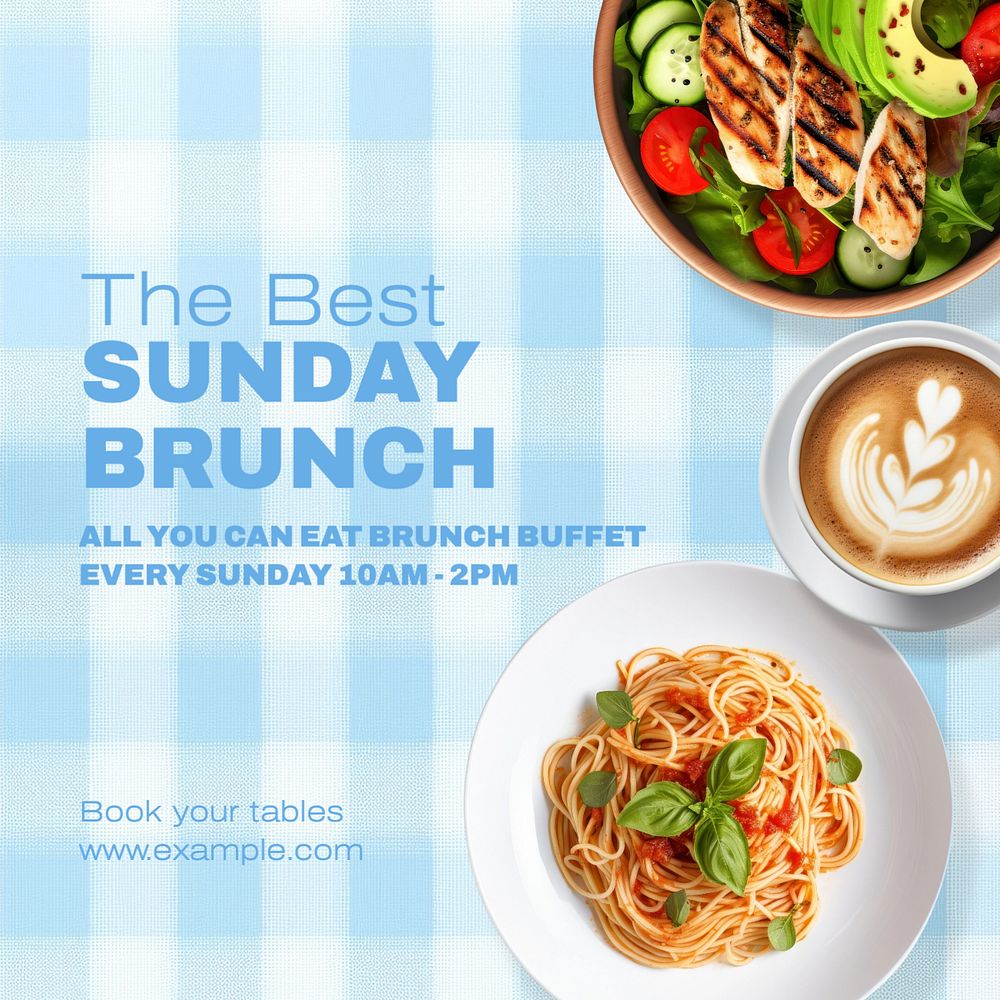 Sunday brunch Instagram post template, editable text