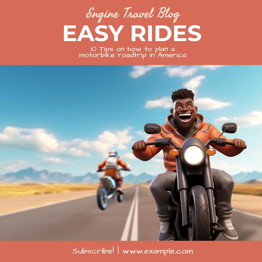 Easy rides Instagram post template, editable text