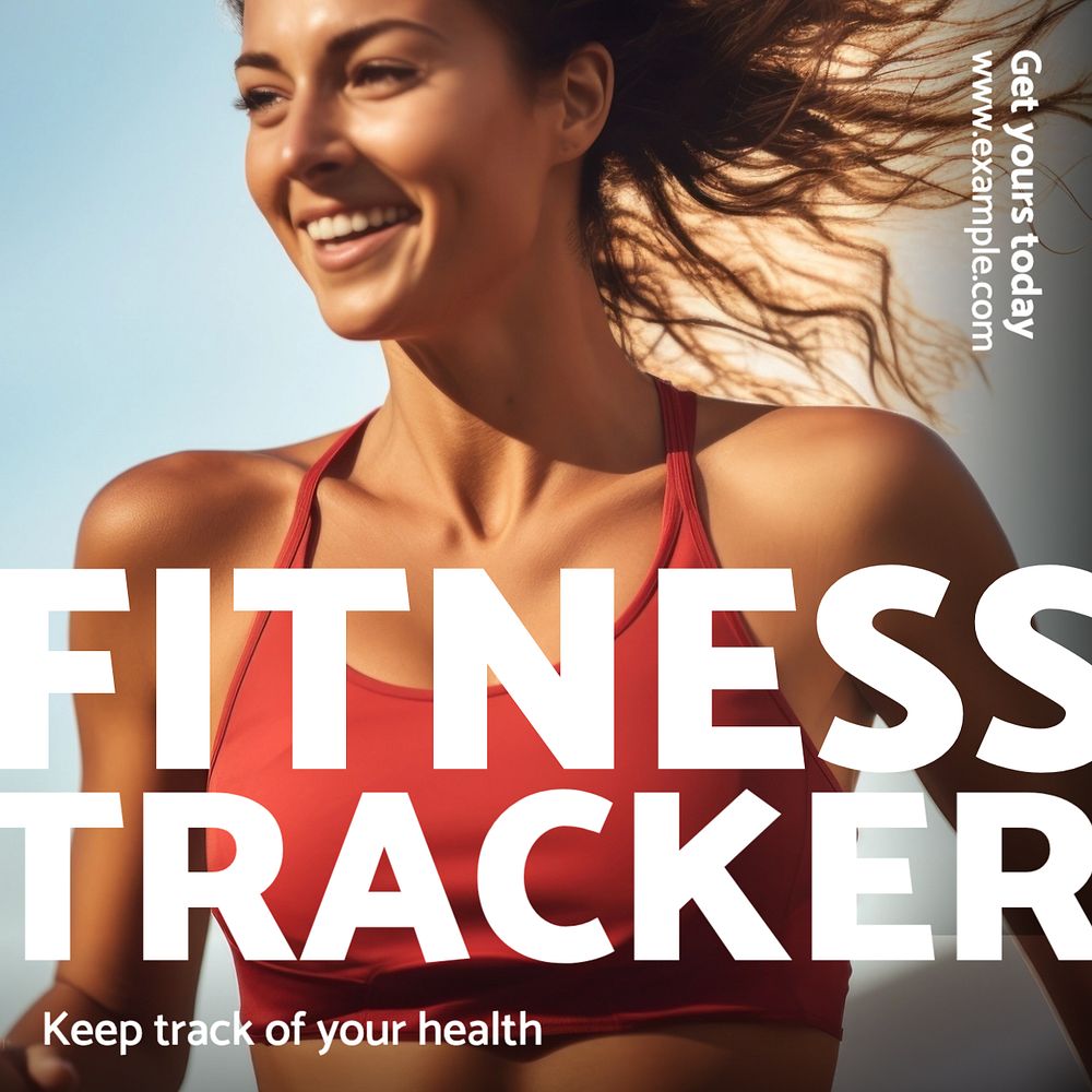 Fitness tracker Instagram post template, editable text