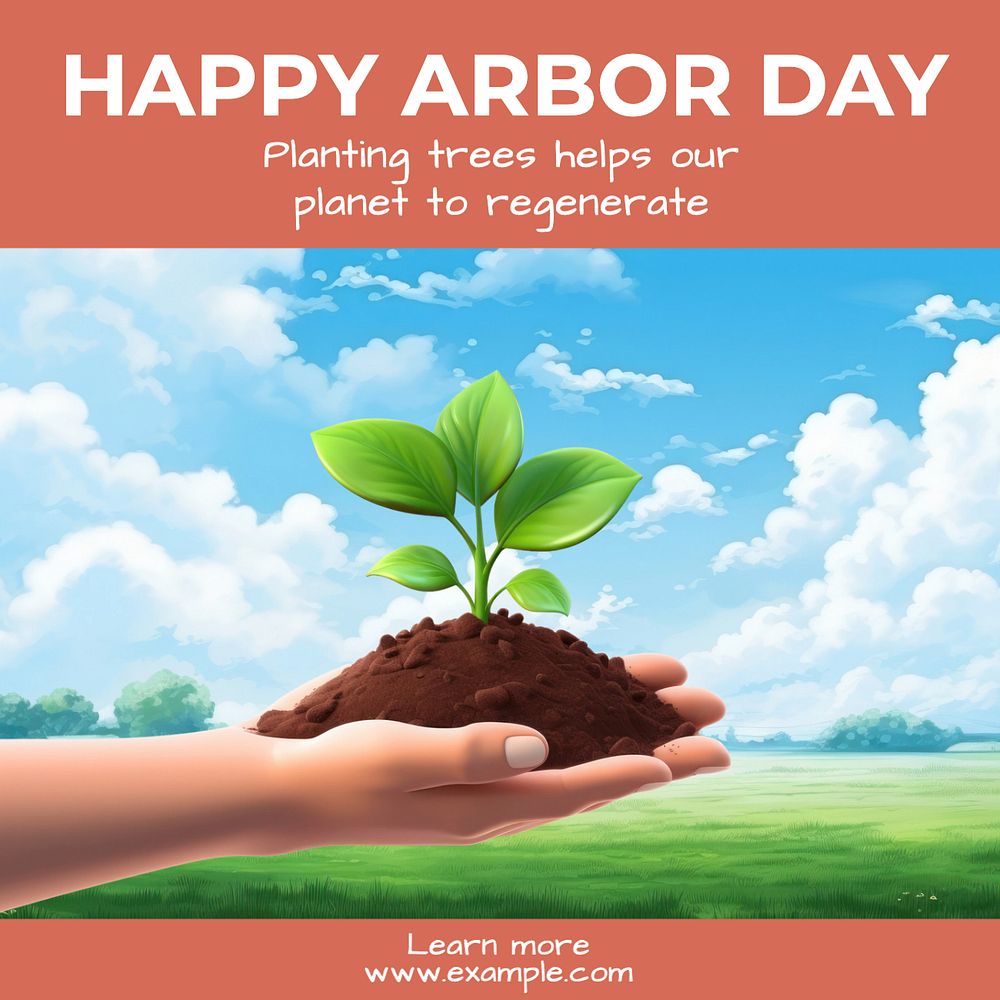 Happy arbor day Instagram post template, editable text