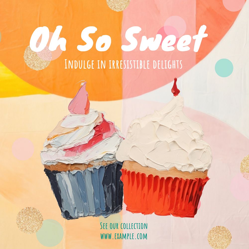 Sweets Instagram post template, editable text