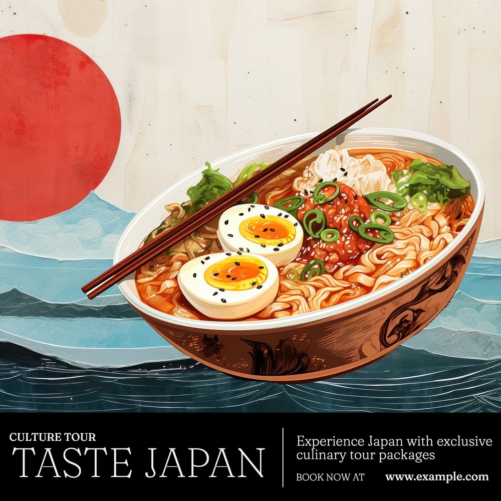 Taste Japan Instagram post template, editable text