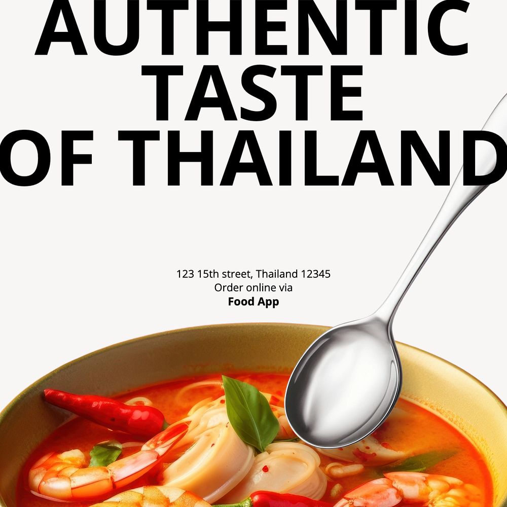 Authentic taste Instagram post template, editable text