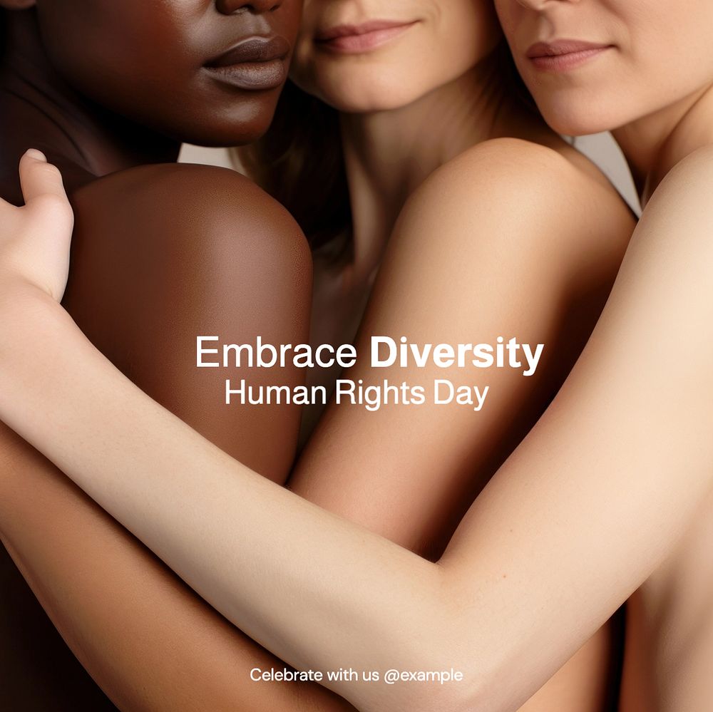 Embrace diversity Instagram post template, editable text