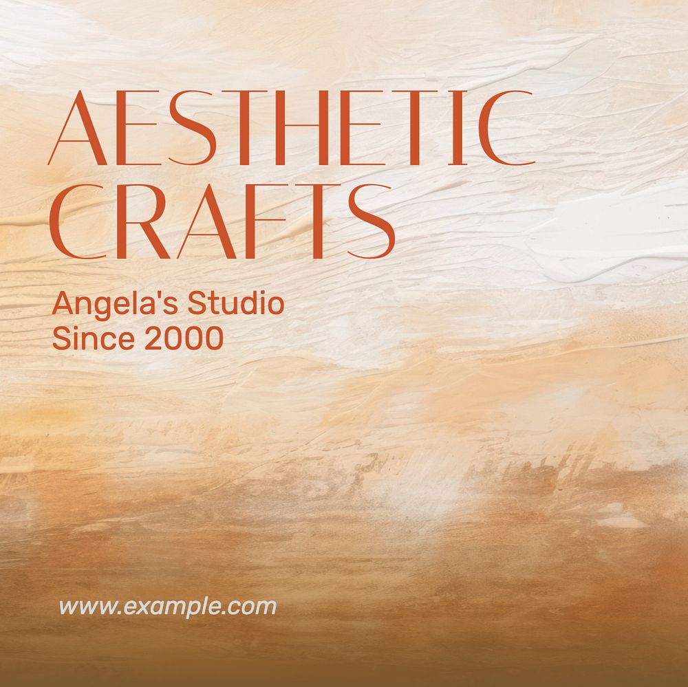 Aesthetic crafts studio Instagram post template, editable text