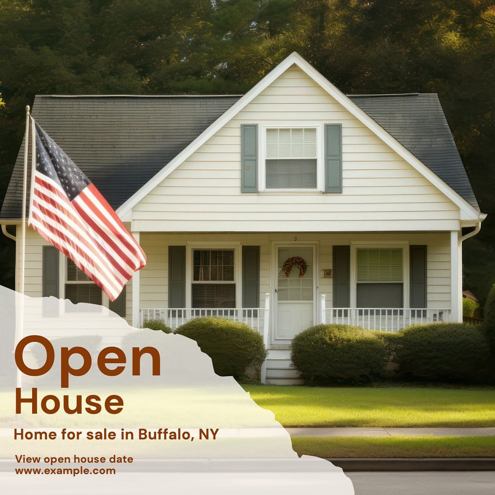 Open house Instagram post template, editable text