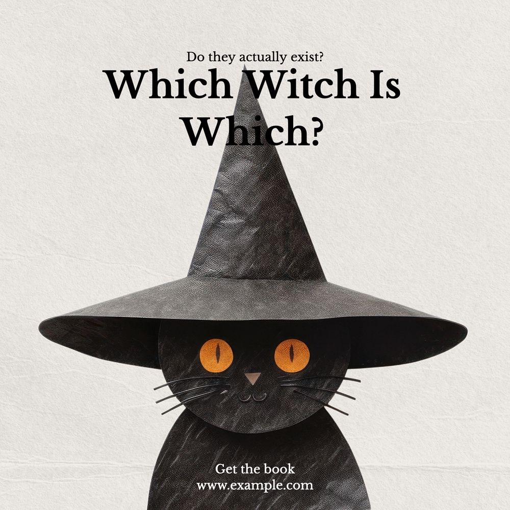 Witches Instagram post template, editable text