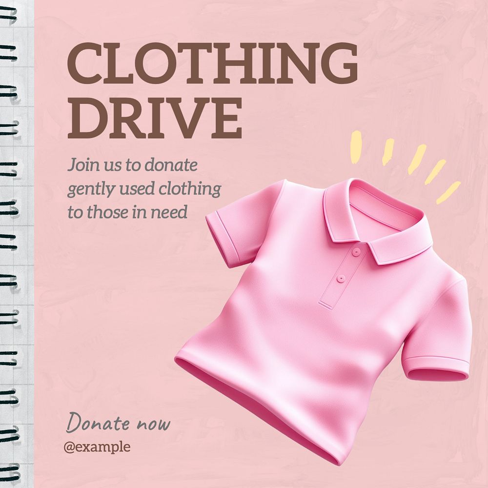 Clothing drive Instagram post template, editable text