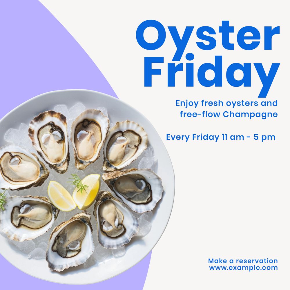 Oyster Friday Instagram post template, editable text