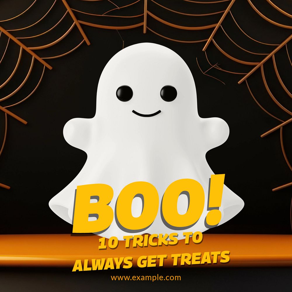 Halloween tricks Instagram post template, editable text