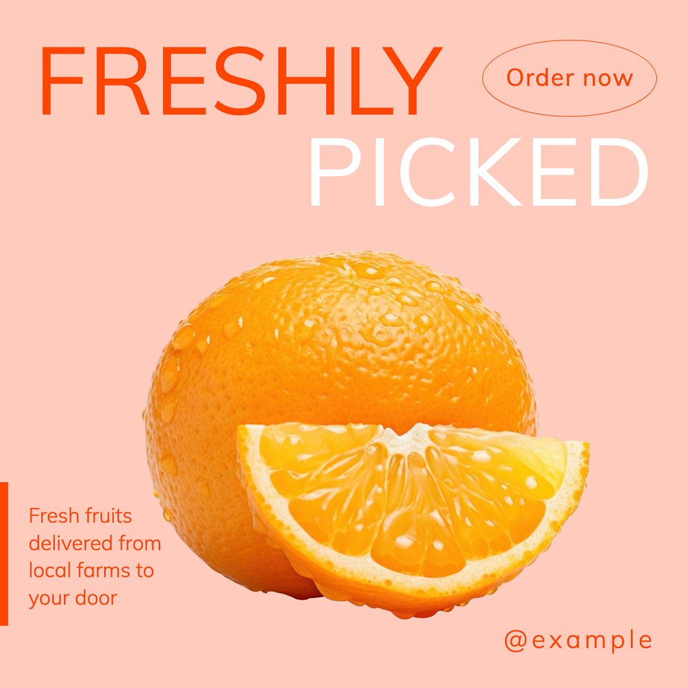 Fresh fruits Instagram post template, editable text