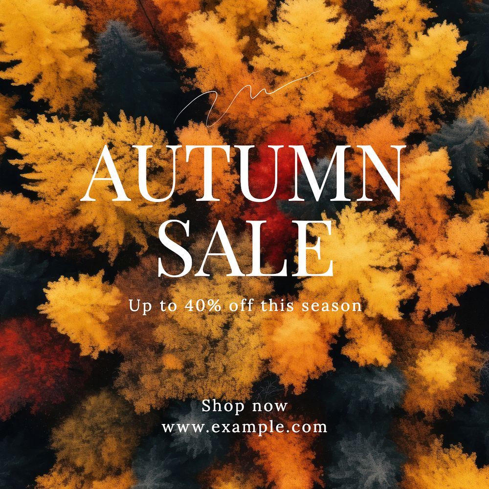 Autumn sale Instagram post template, editable text