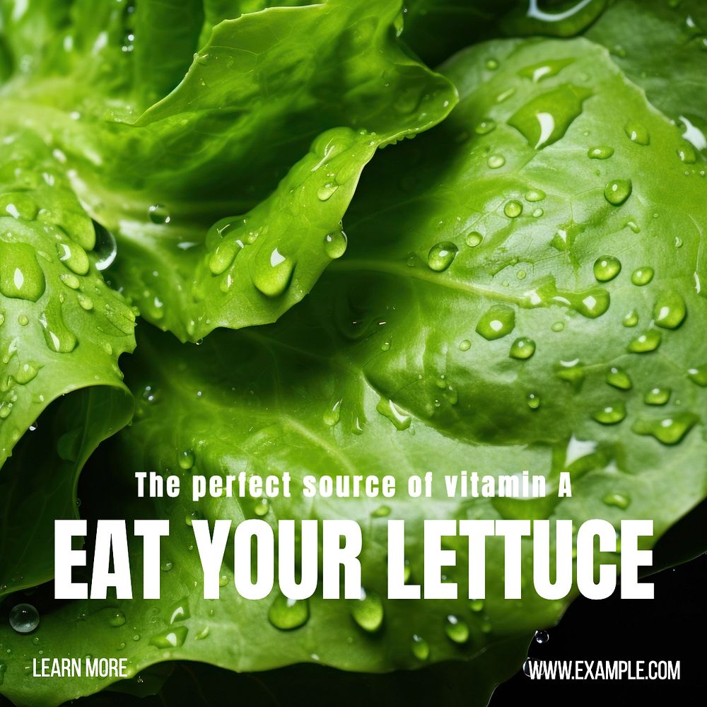 Lettuce Instagram post template, editable text