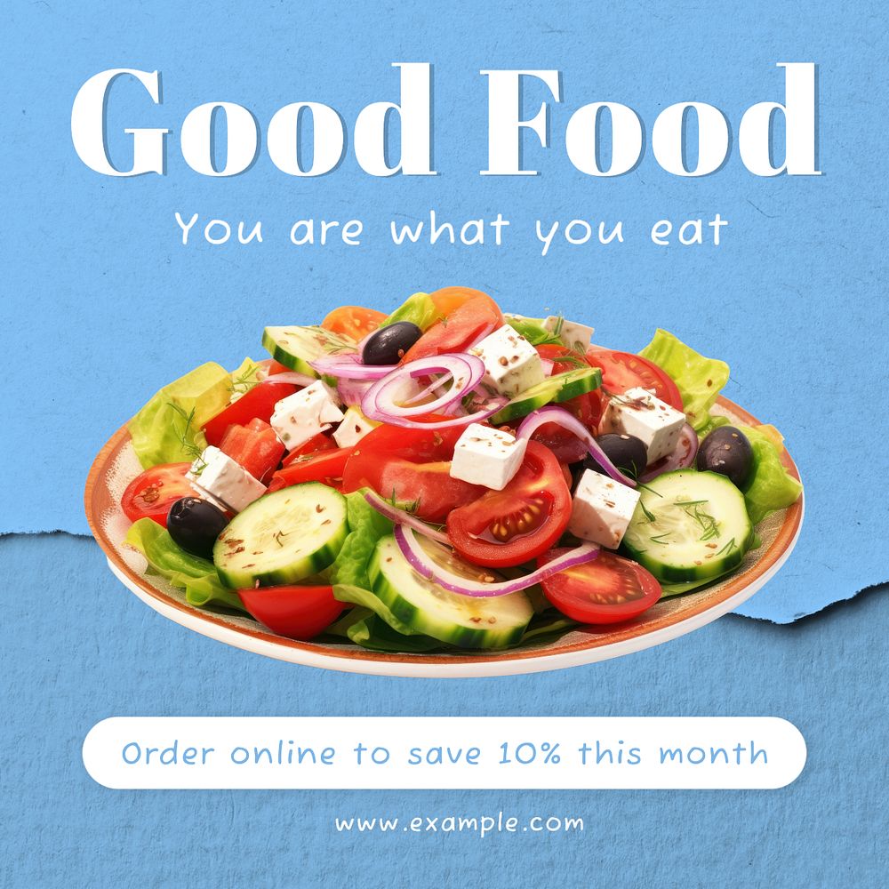 Healthy food Instagram post template, editable text