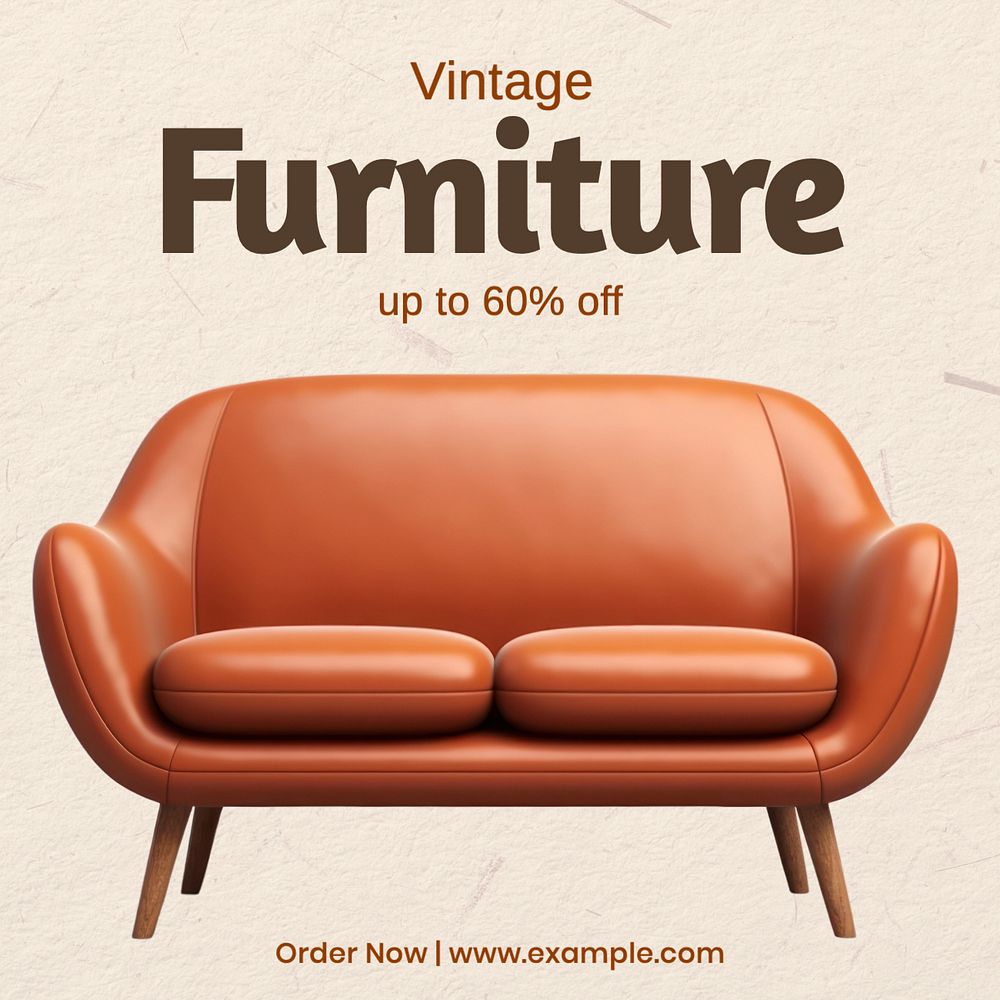 Furniture Instagram post template, editable text