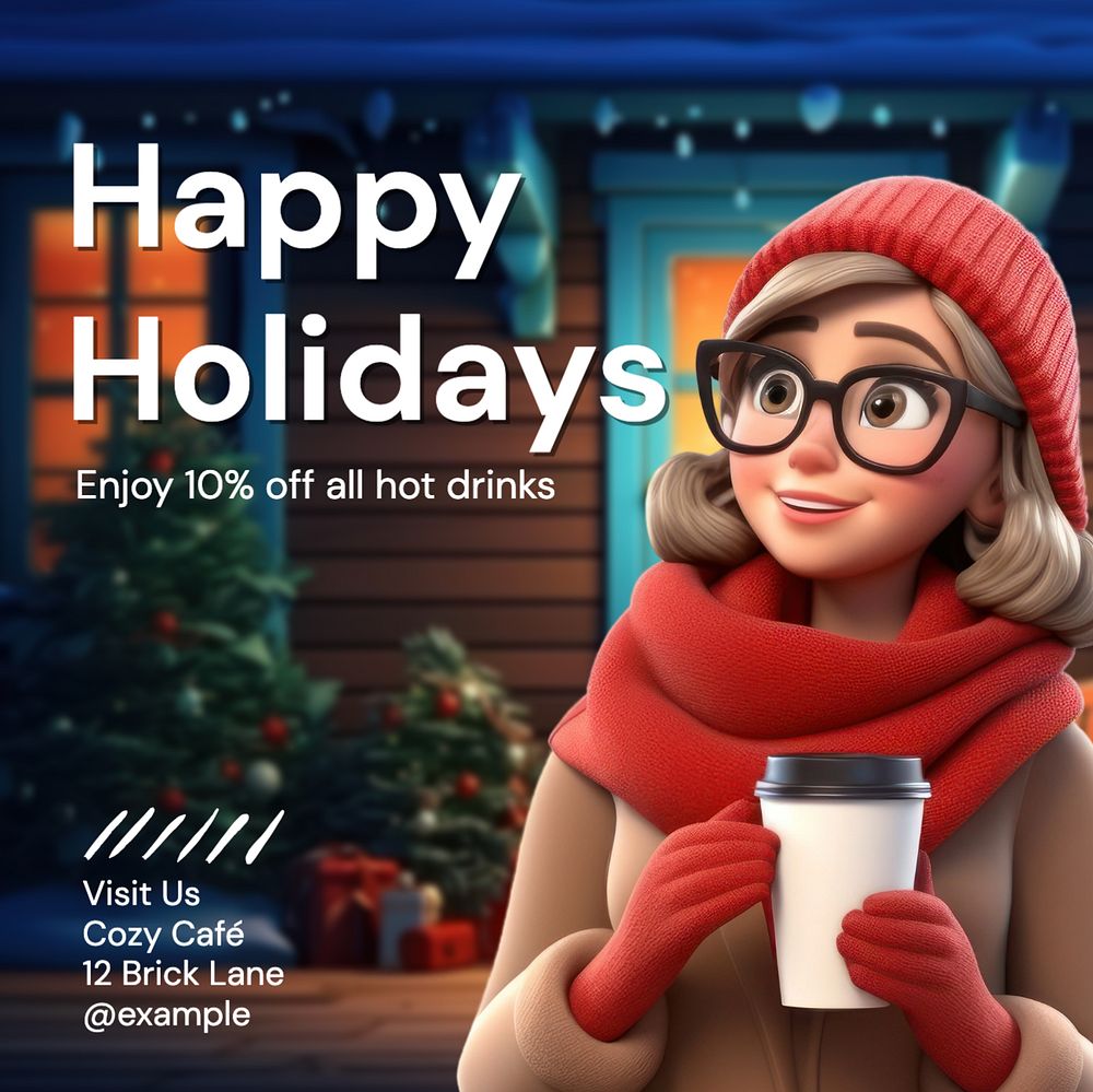 Holiday sale Instagram post template, editable text