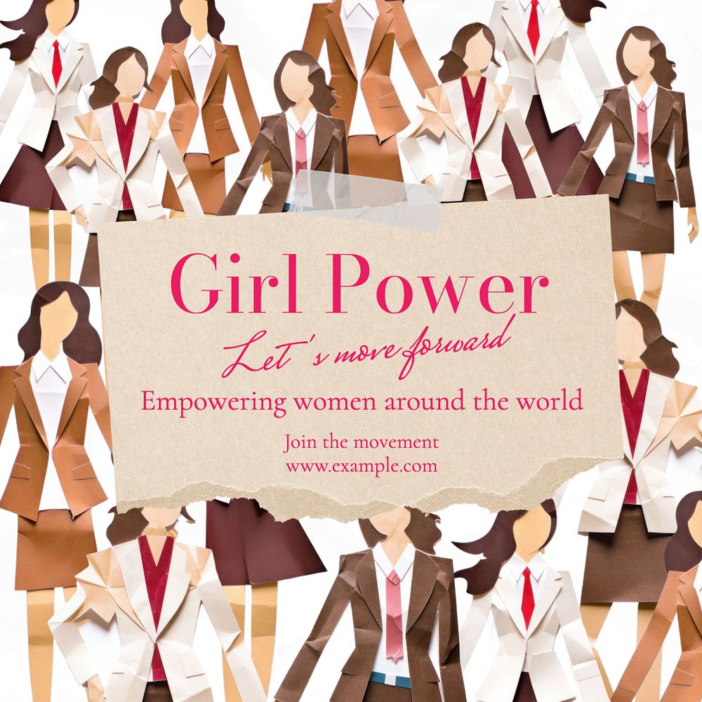 Girl power Instagram post template, editable text