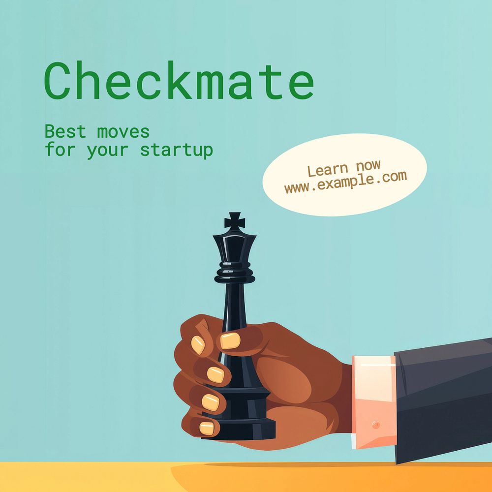 Startup checkmate Instagram post template, editable text