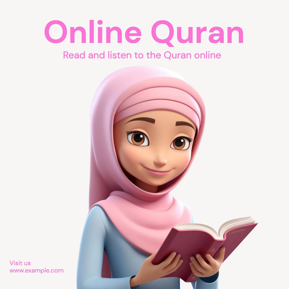 Online Quran Instagram post template, editable text