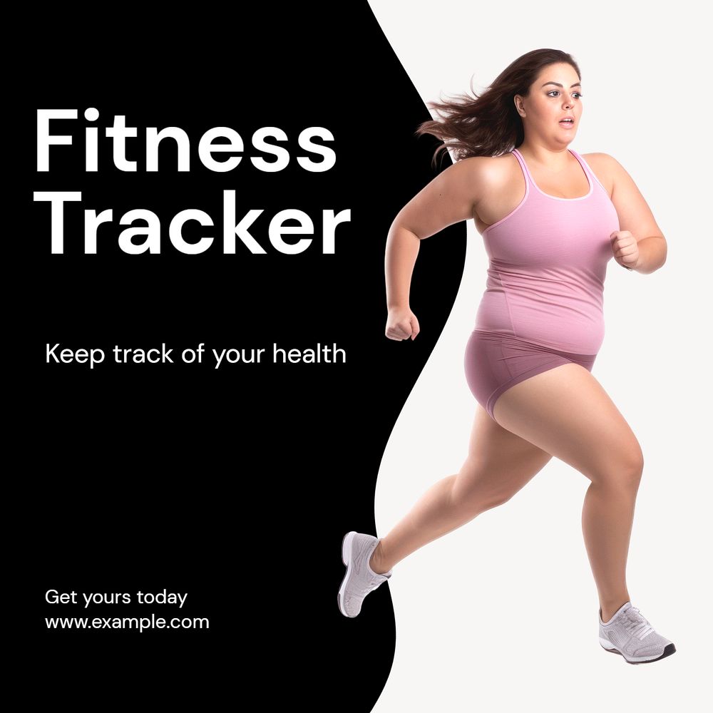 Fitness tracker Instagram post template, editable text