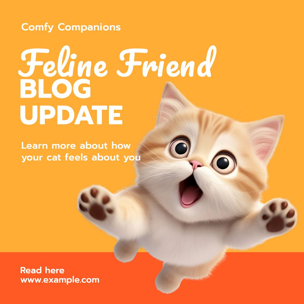 Feline friend Instagram post template, editable text