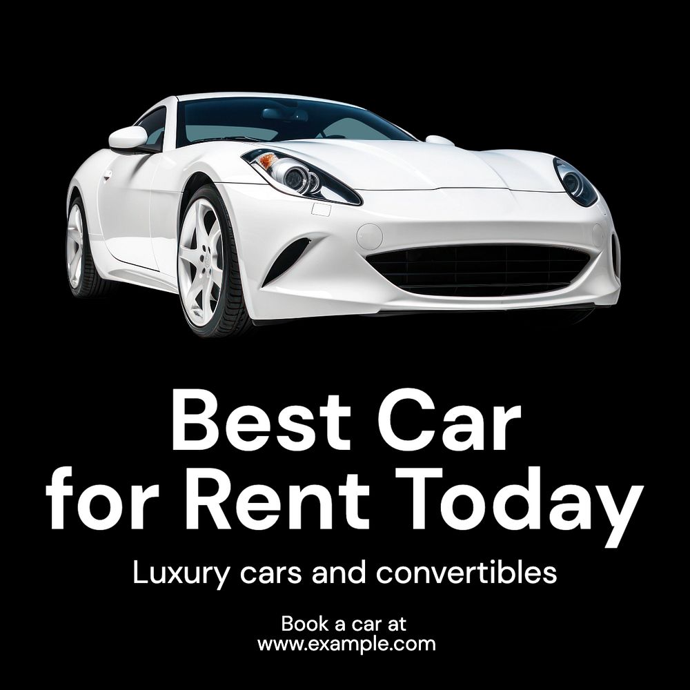 Car rental Instagram post template, editable text