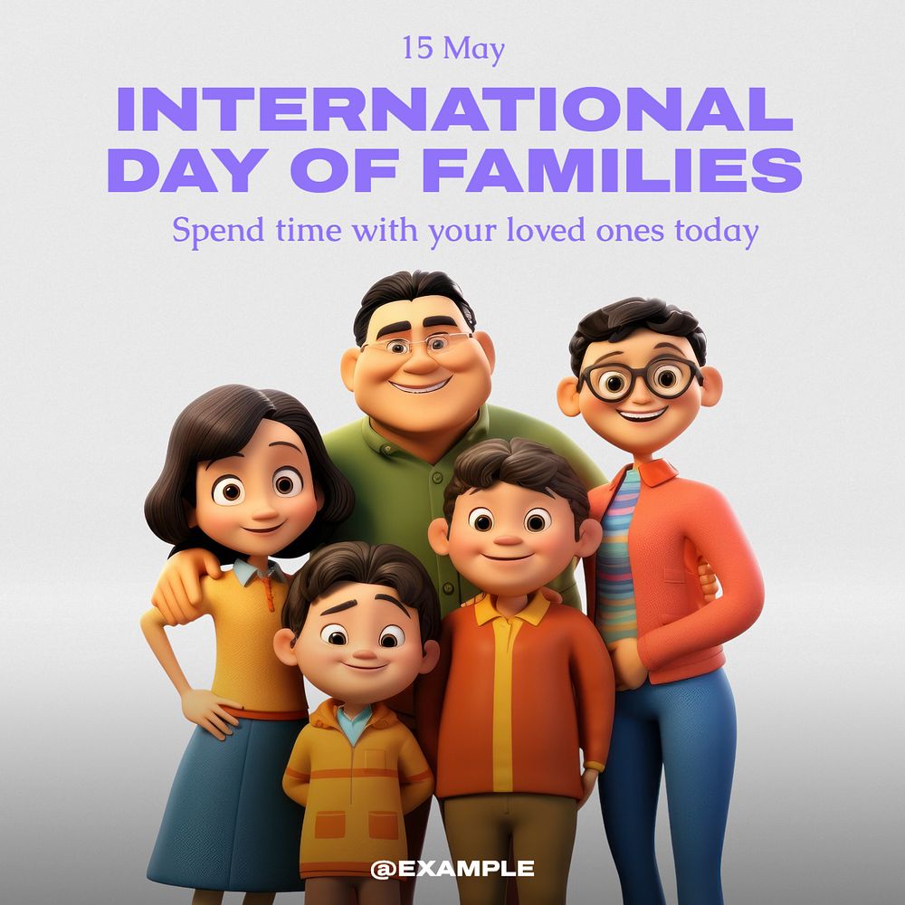 Family day Instagram post template, editable text