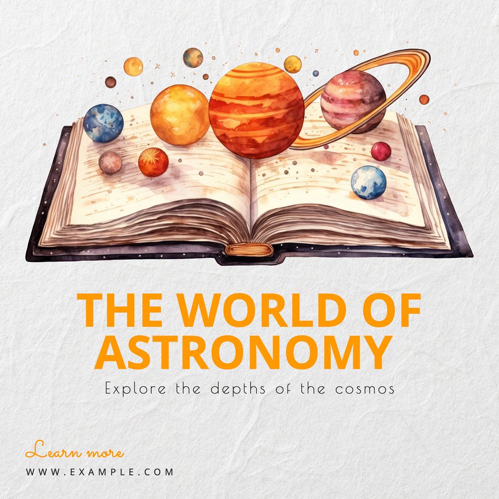 Astronomy Instagram post template, editable text