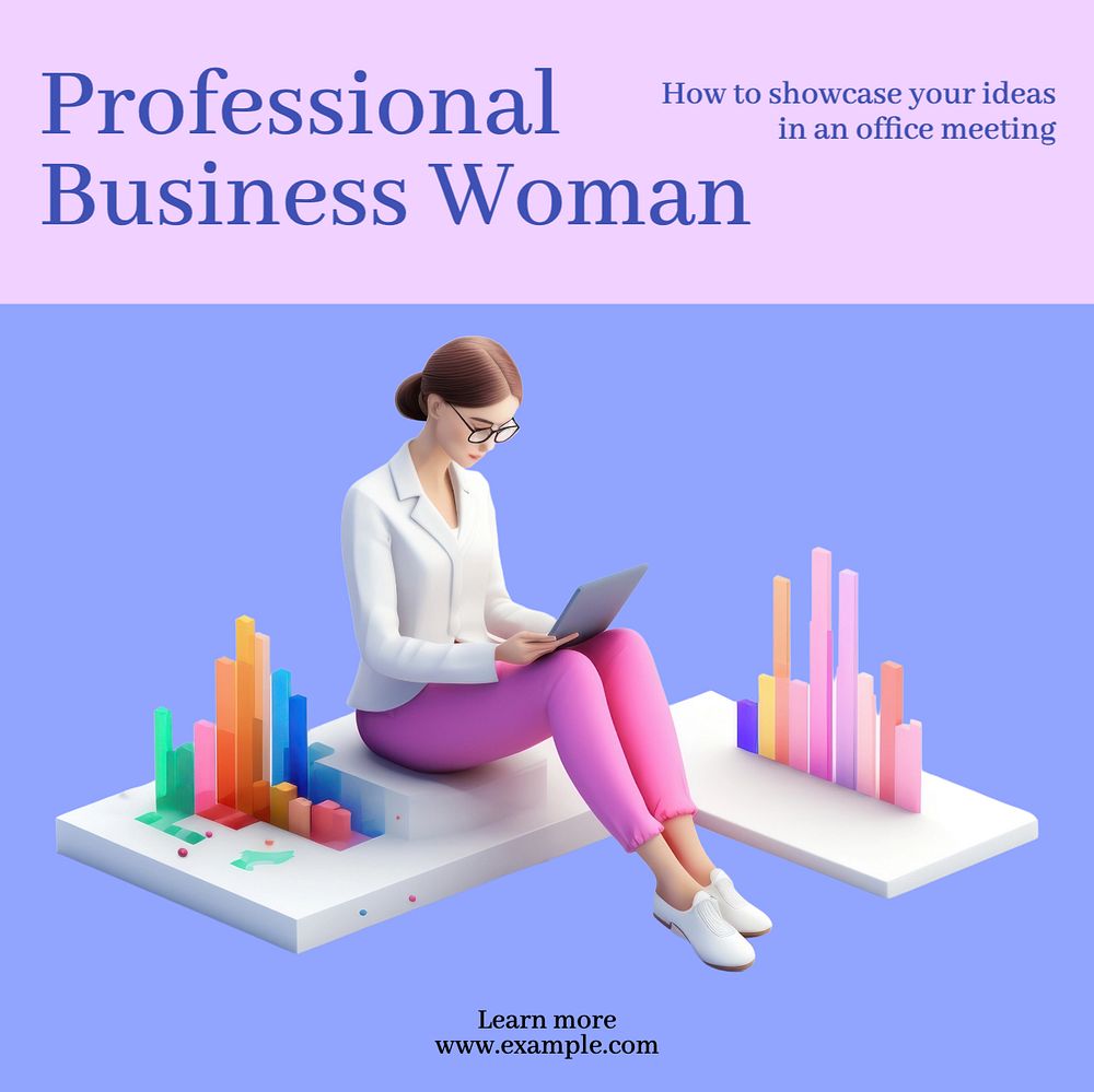 Professional business woman Instagram post template, editable text