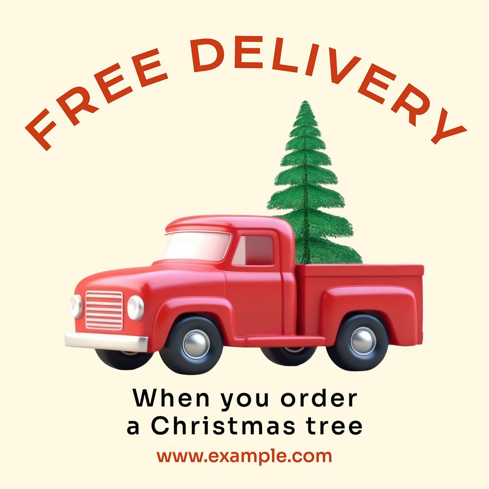 Free delivery Instagram post template, editable text