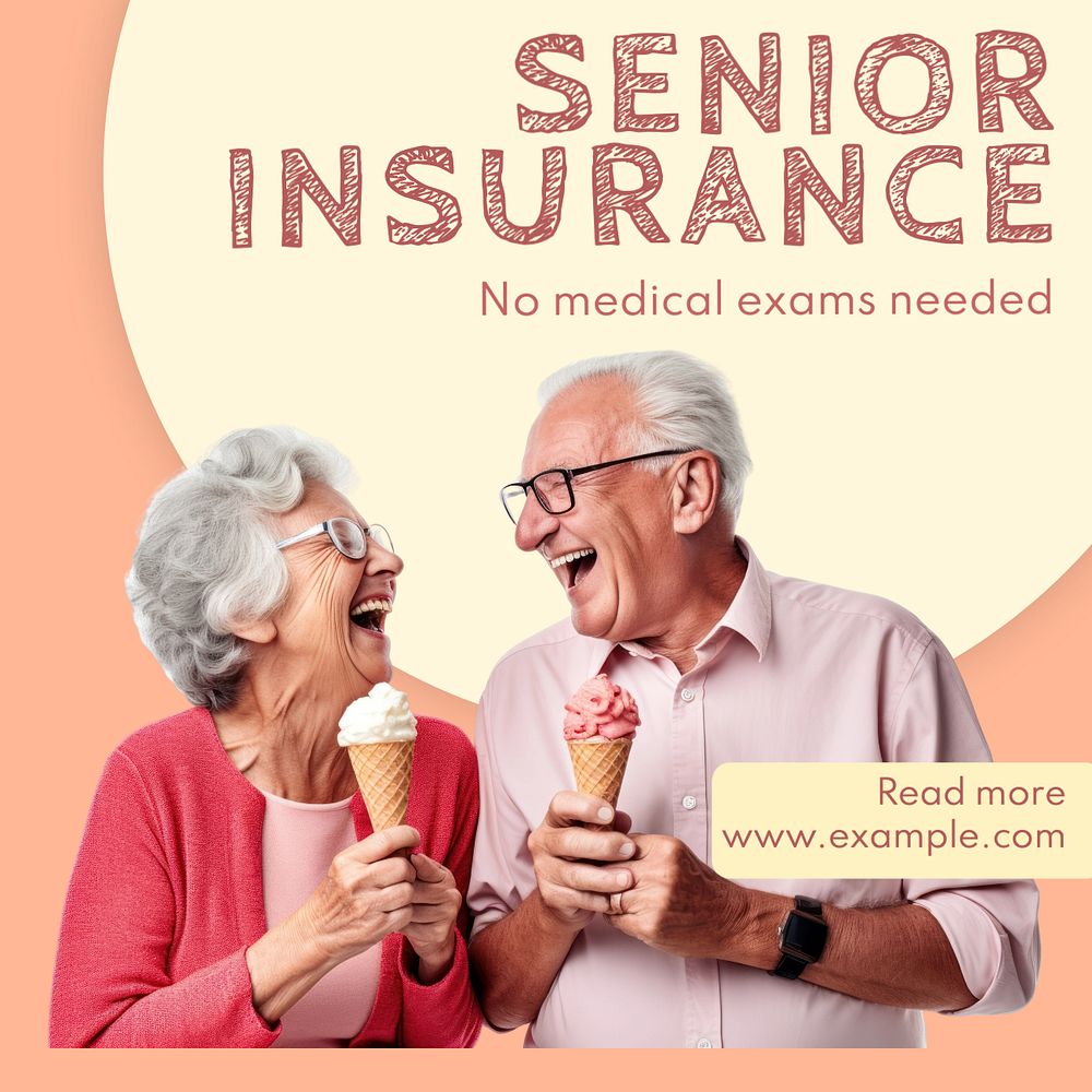 Senior lifestyle Instagram post template, editable text