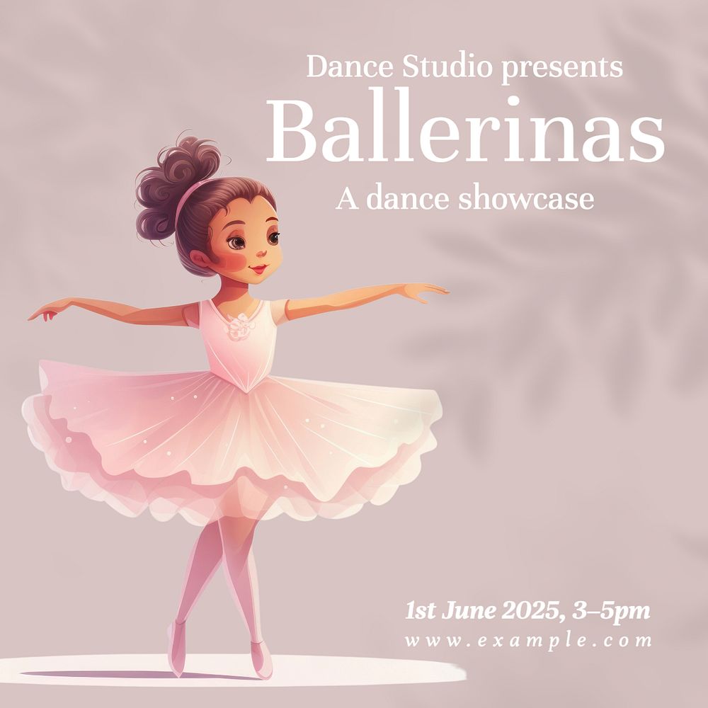 Ballerina Instagram post template, editable text