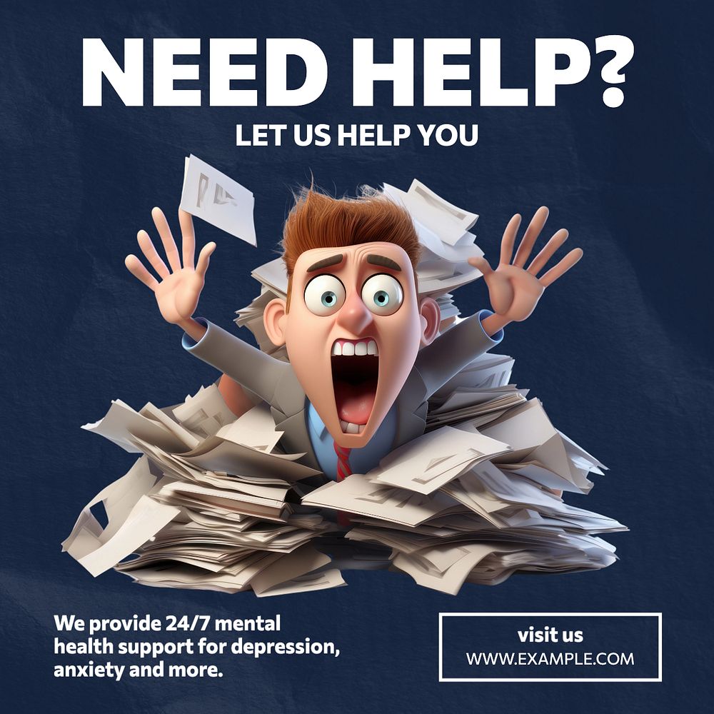 Need help? Instagram post template, editable text