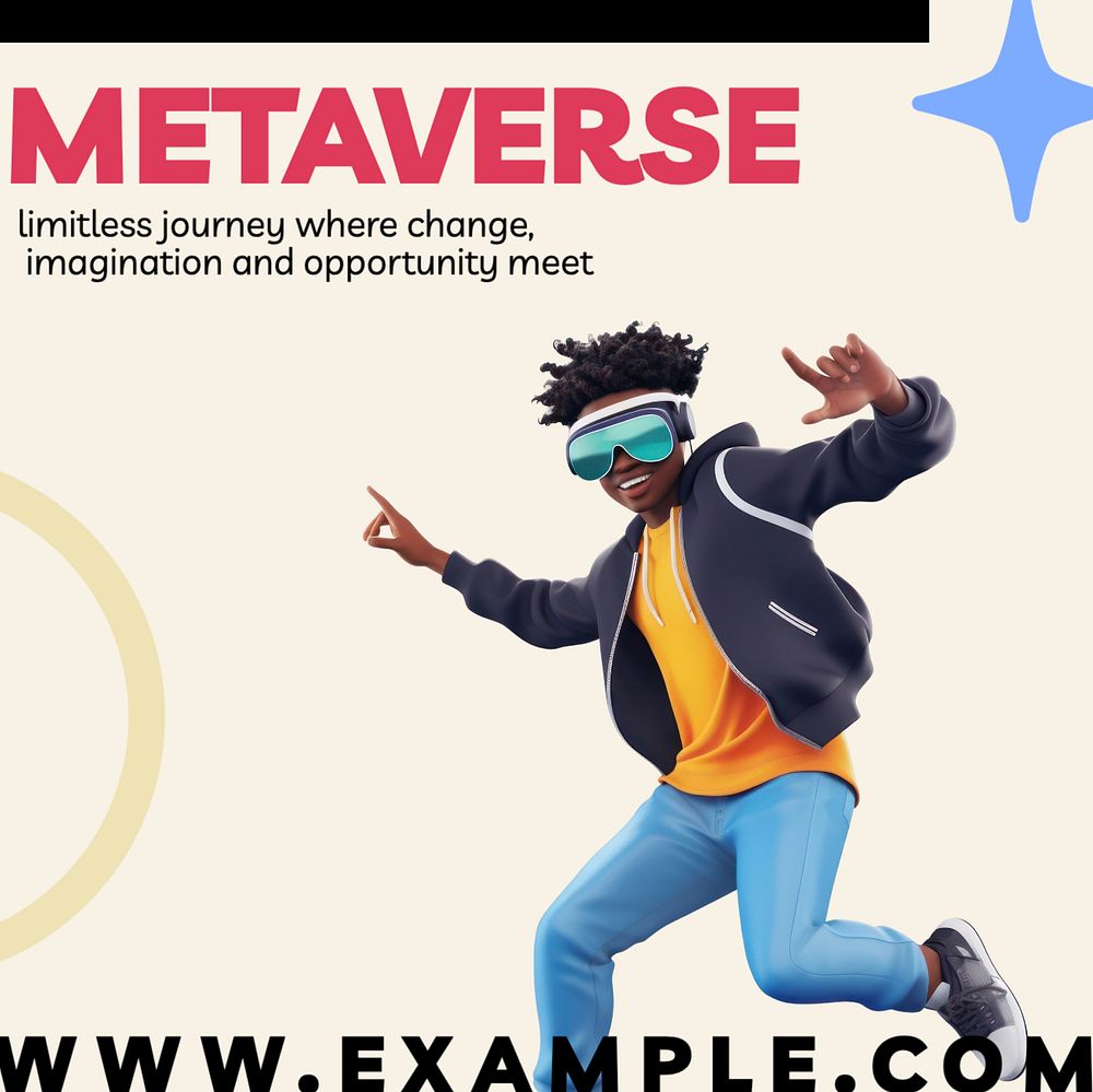 Metaverse Instagram post template, editable text