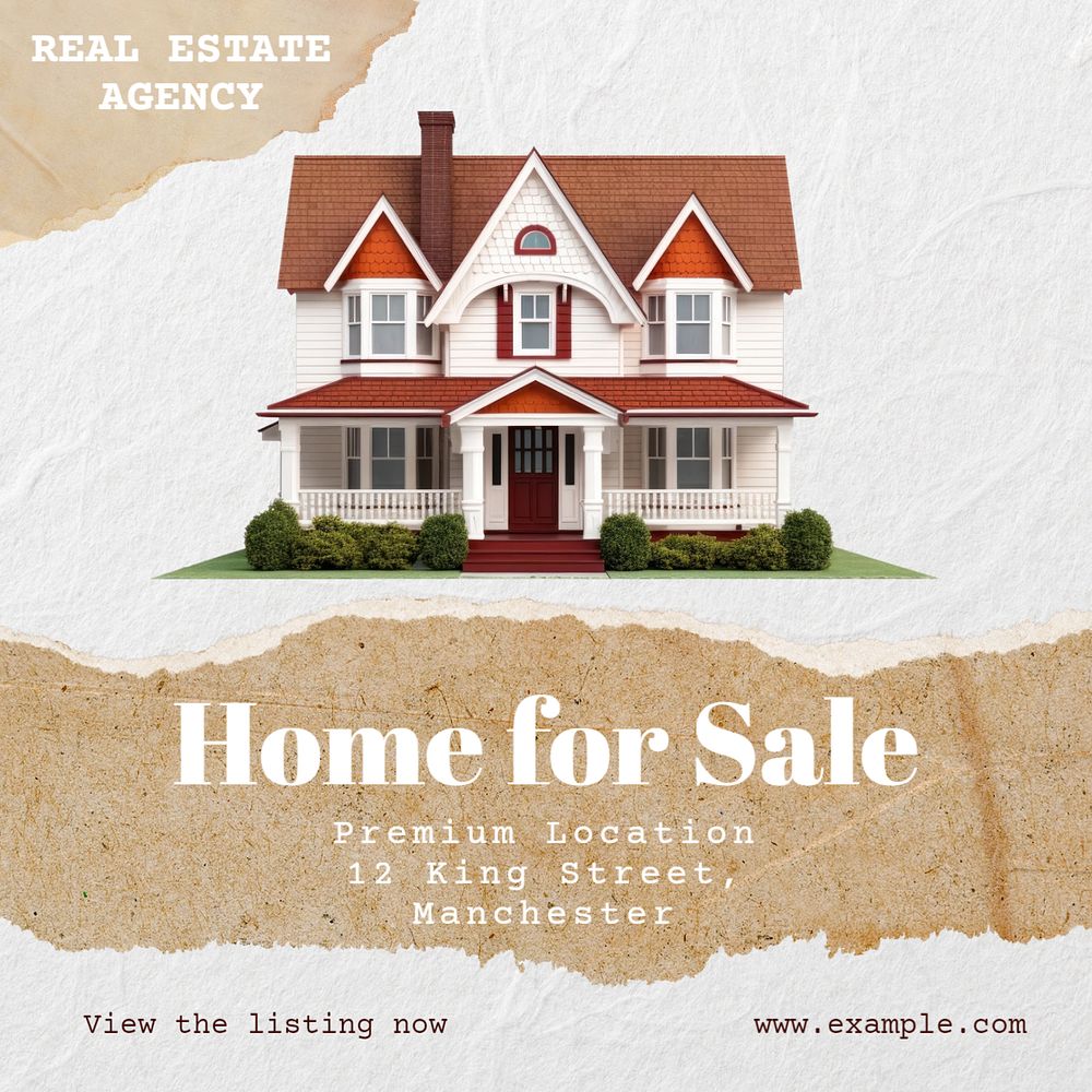 Home sale Instagram post template, editable text