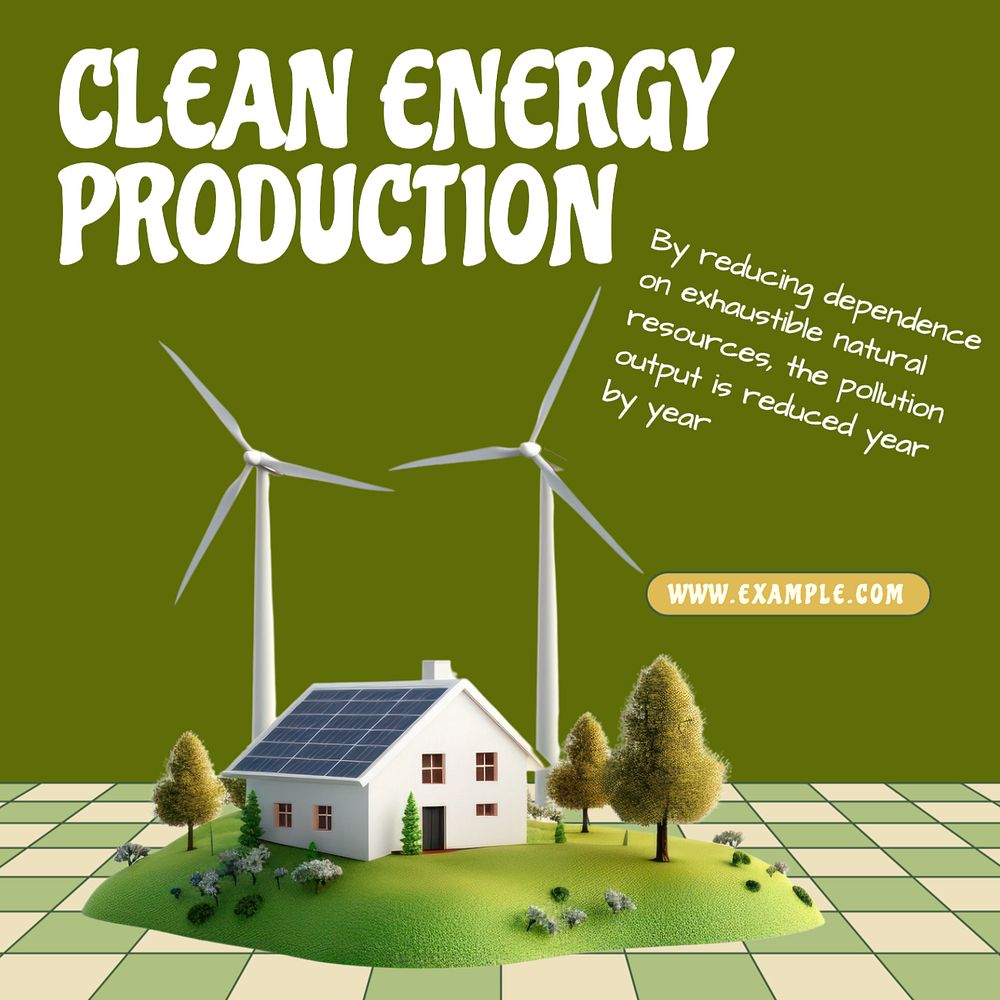 Clean energy Instagram post template, editable text